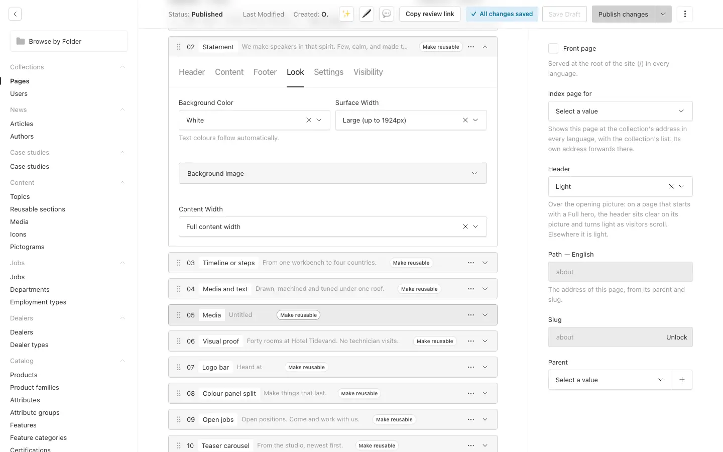 A block opened on its Look tab